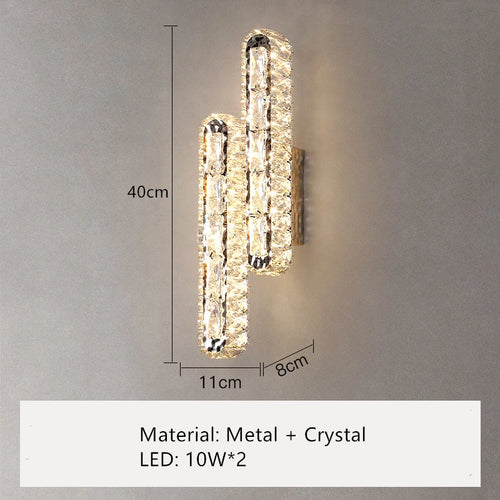 applique murale led ovale en cristal pour décoration intérieure - vue 10 sur 14