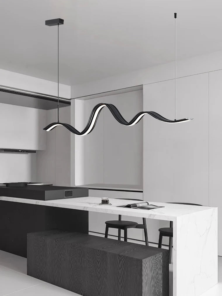 lustre moderne linéaire pour décoration de table élégante - vue 4 sur 14