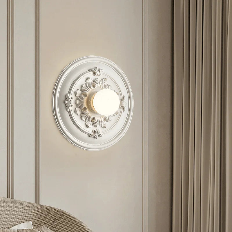 applique murale ronde rétro haut de gamme en verre - vue 3 sur 8