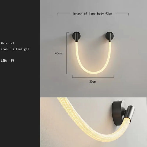 applique murale led en silicone et acier inoxydable pour intérieur