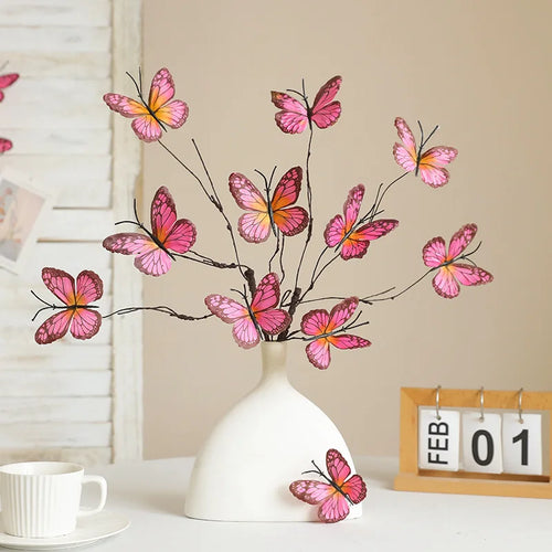 branche de fleur de papillon artificielle pour décoration créative et mariage - vue 2 sur 10