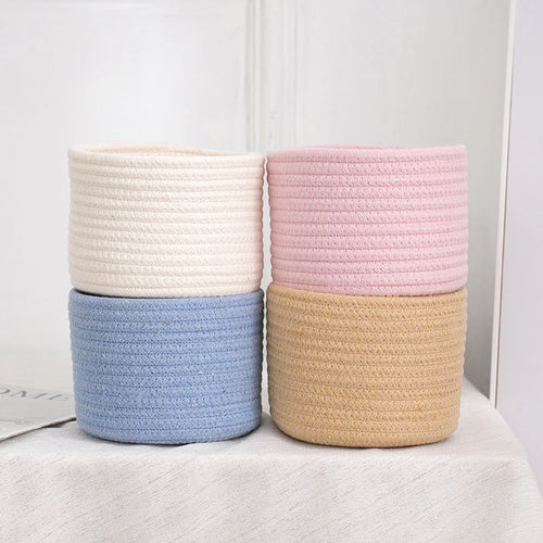 paniers de rangement en corde de coton pour jouets et objets divers - vue 6 sur 12