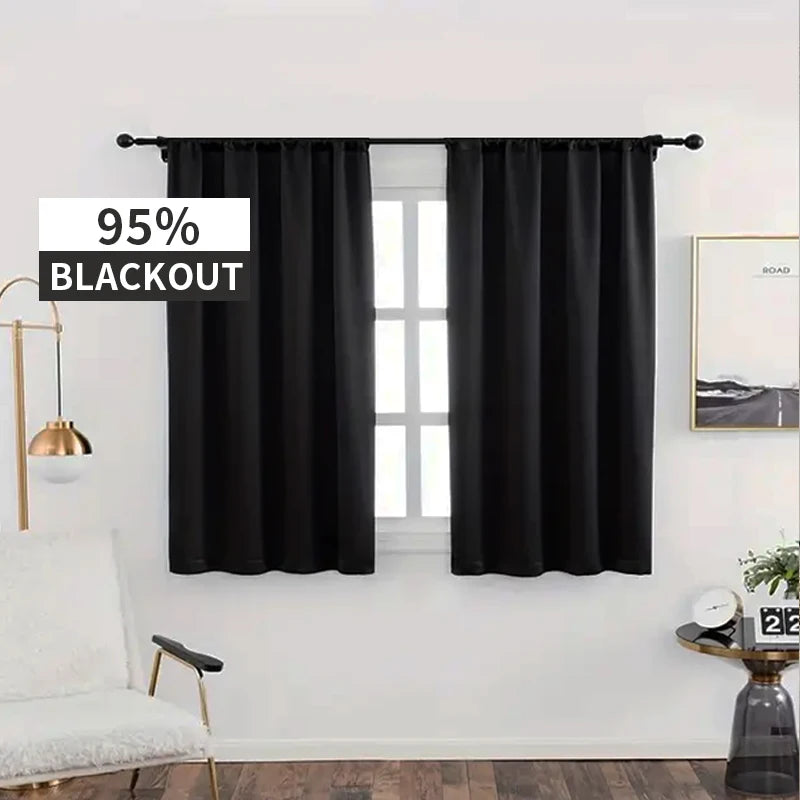 Rideau occultant court moderne pour cuisine chambre salon - vue 1 sur 10