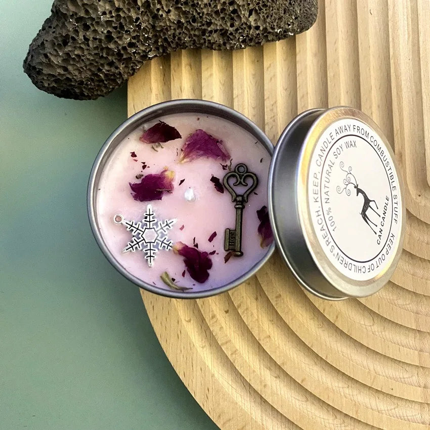 bougies parfumées en cristal avec fleur cadeau fait main pour aromathérapie - vue 7 sur 9