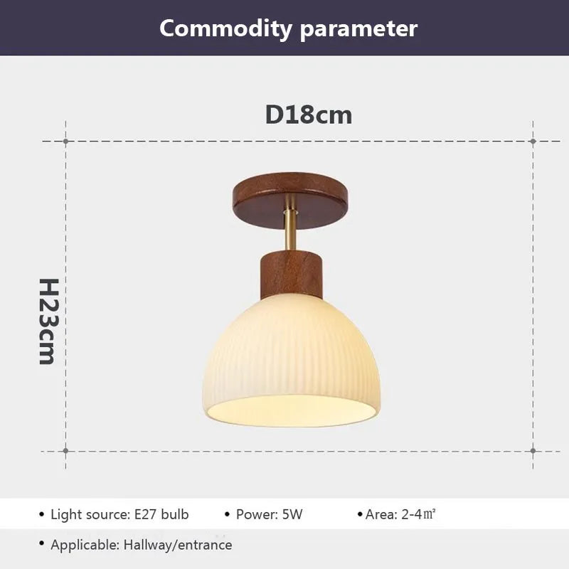 Nordique LED plafonnier en bois noyer luminaire salon allée couloir étude chambre lampes intérieur décor éclairage lampes Lustre - vue 6 sur 16
