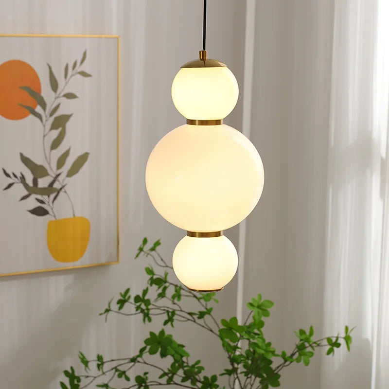 suspension style européen design luxe gourde verre led - vue 4 sur 9