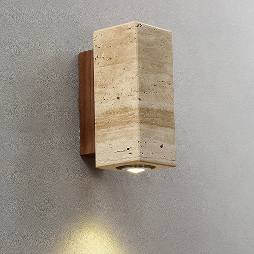 applique murale led wabi sabi en travertin décor marbre - vue 3 sur 12