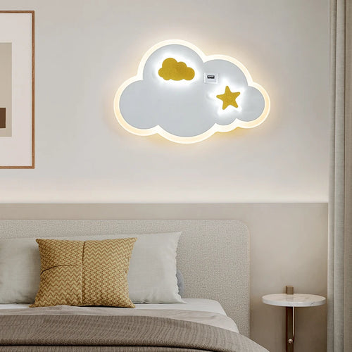 applique murale led lune design moderne minimaliste avec chargeur usb - vue 4 sur 16