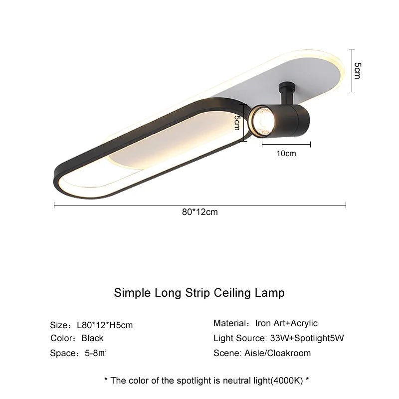 lampe de plafond moderne à leds avec projecteur décoratif - vue 12 sur 12