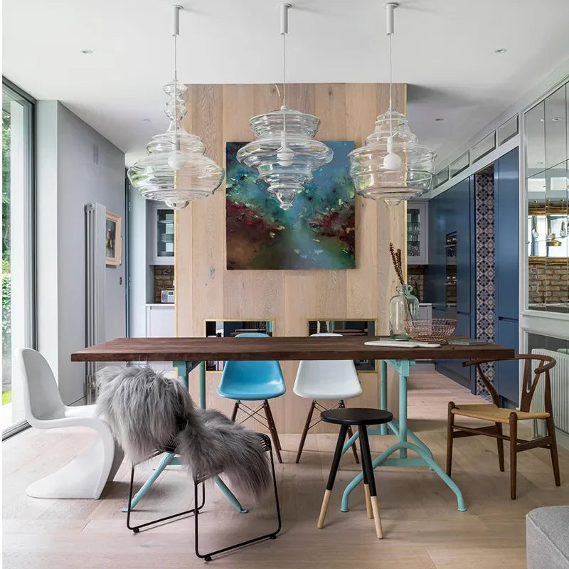 lustre nordique en verre pour un éclairage décoratif élégant - vue 3 sur 15