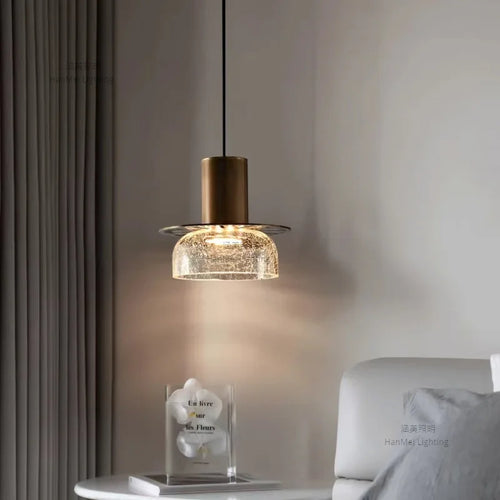 lustre moderne en verre craquelé pour intérieur élégant - vue 4 sur 9