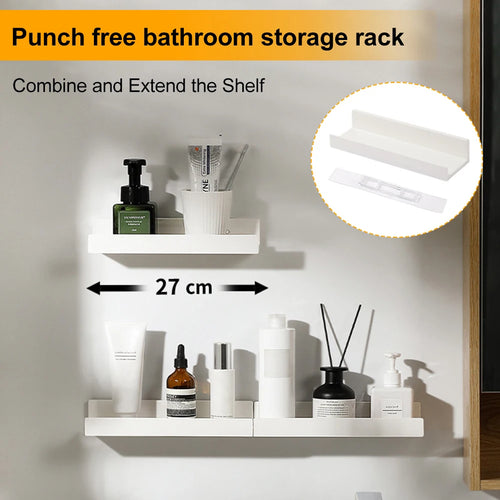 etagère murale sans perçage pour rangement de douche - vue 2 sur 7