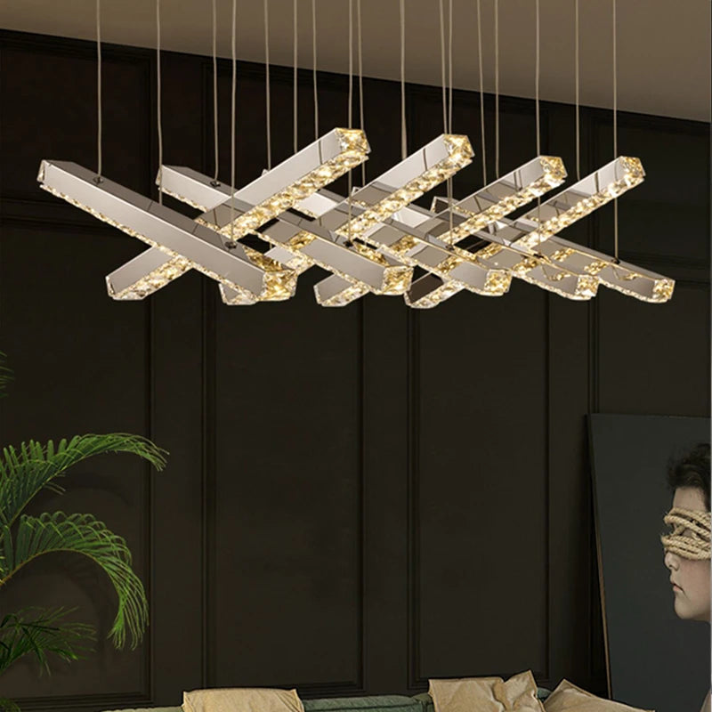 Modern Luxury Creative Led Crystal Chandelier Dining Room, Living Room, Kitchen Table, Meeting Room, Bedroom Lighting Chandelier - vue 1 sur 11