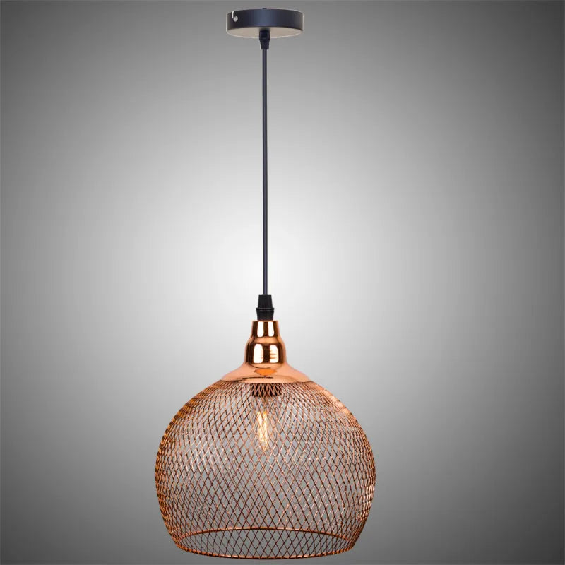 Nordique Restaurant Bar éclairage salon passerelle rétro or Rose Cage à oiseaux luminaire créatif moderne Simple lustre - vue 5 sur 10