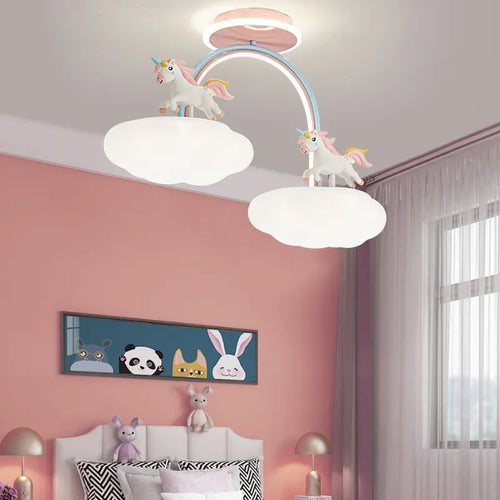 plafonnier licorne nuage télécommande princesse spectre complet - vue 2 sur 8