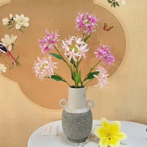 plantes artificielles fleurs en soie décoration intérieure violet 3 fourches - vue 4 sur 13