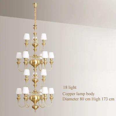 lustre à led en cuivre noir pour décoration d'hôtel élégant - vue 21 sur 22