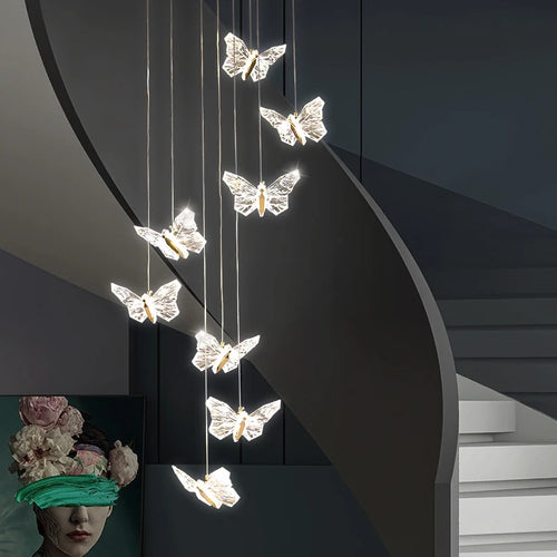 lustre papillon en cristal pour décoration d'intérieur élégante - vue 4 sur 10