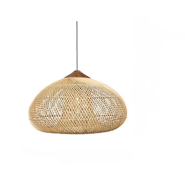 Modern art minimalist retro chandelier suitable for living room, dining room, farmhouse, natural rattan and willow chandelier - vue 6 sur 21