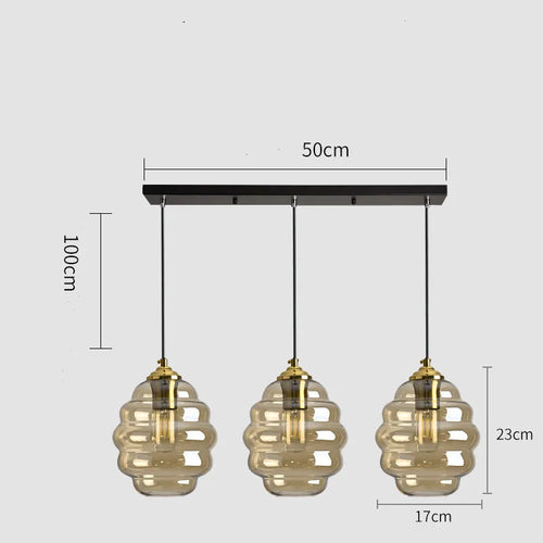 suspension moderne en verre teinté pour décoration intérieure - vue 20 sur 24