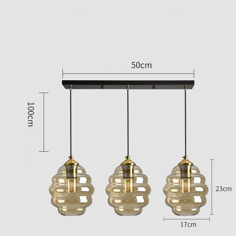 suspension moderne en verre teinté pour décoration intérieure - vue 19 sur 24