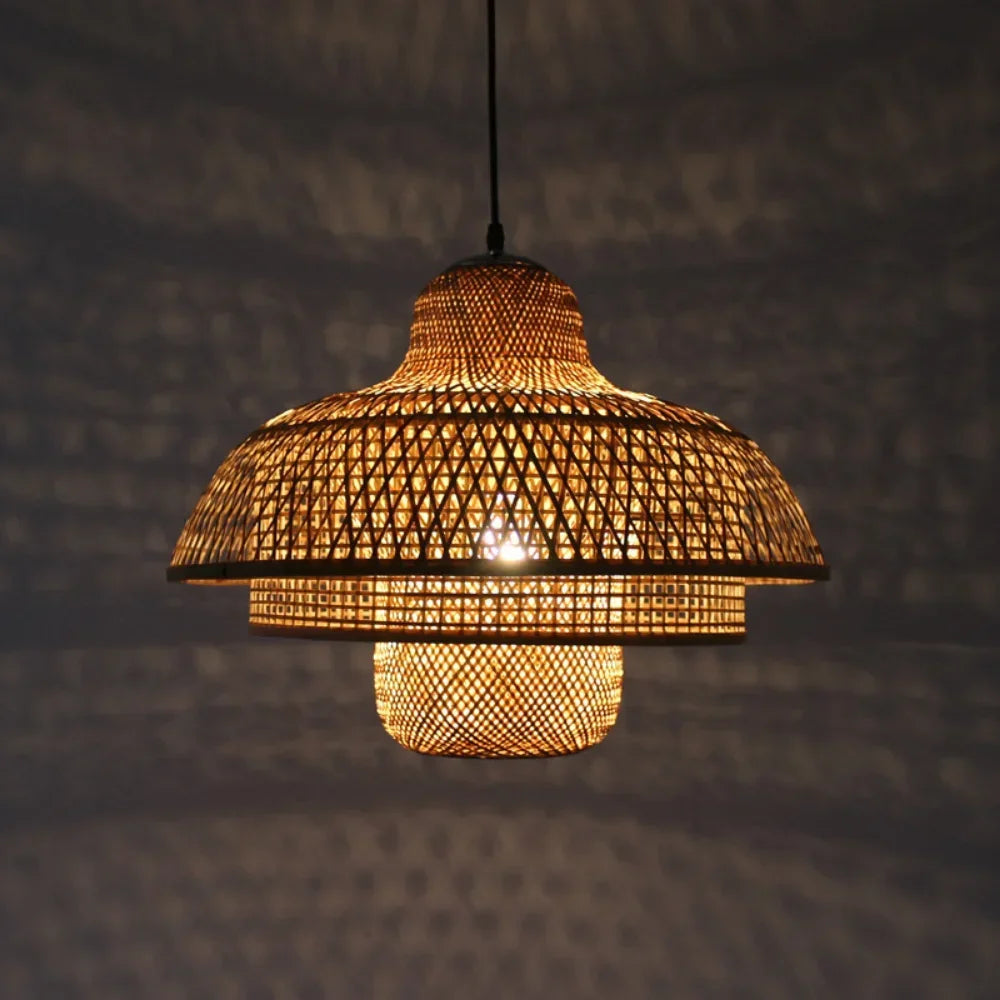 Suspension en Bambou tissage 26/30/50CM à LED - vue 4 sur 10