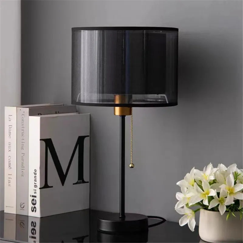 lampe de table en tissu vintage nordique design luxe - vue 4 sur 10