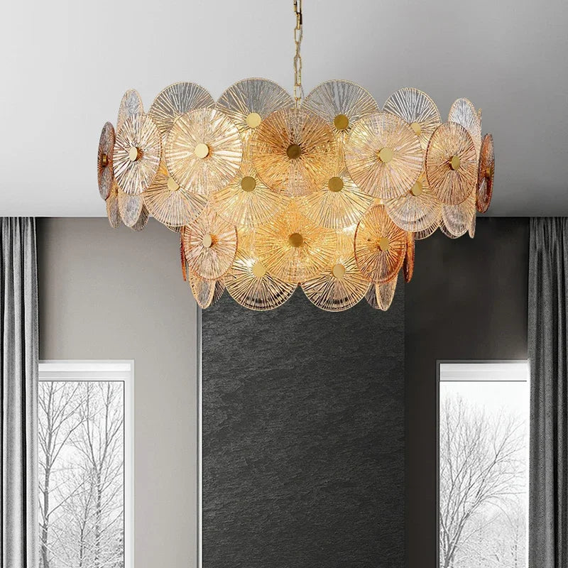 lustre moderne en verre design pour décoration intérieure - vue 4 sur 11