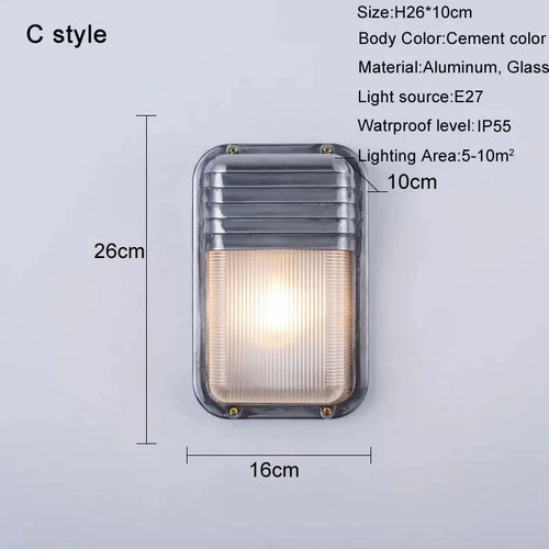 applique murale led rétro imperméable en aluminium idéale pour extérieur et intérieur - vue 11 sur 15