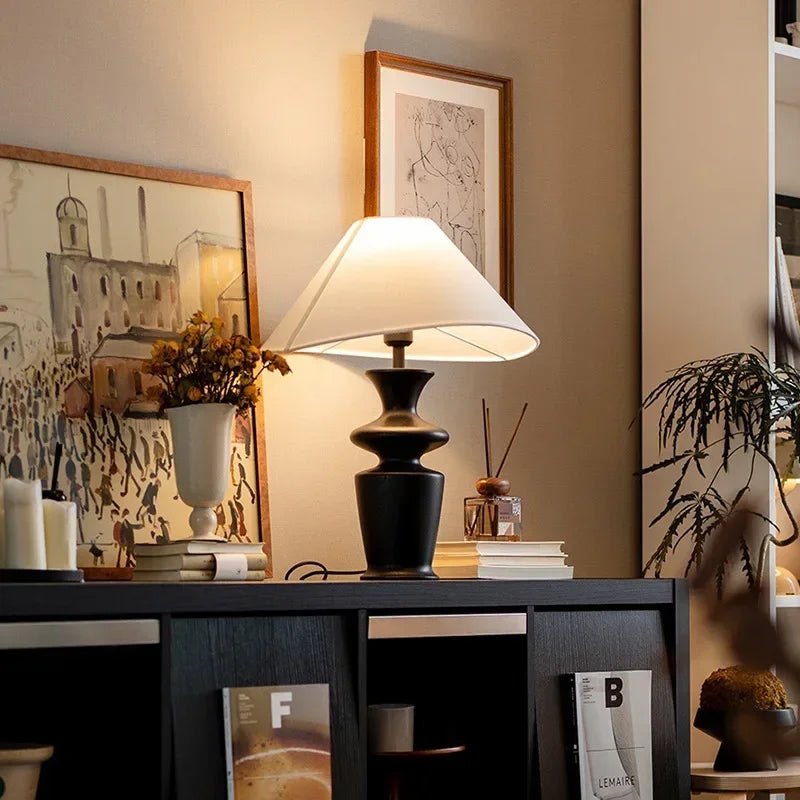 lampes de table modernes en bois et tissu pour décoration intérieure - vue 3 sur 15