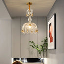 lustre rétro américain en cristal avec éclairage led suspendu