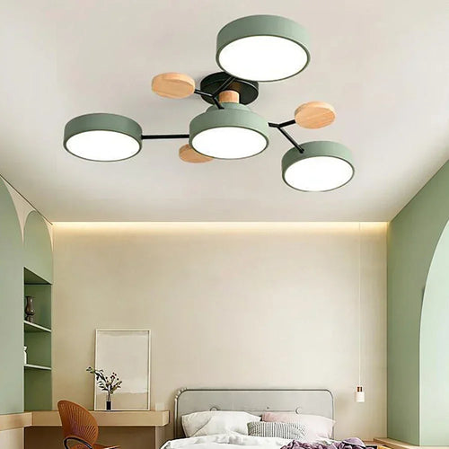 plafonnier LED en bois design nordique pour intérieur élégant - vue 4 sur 22