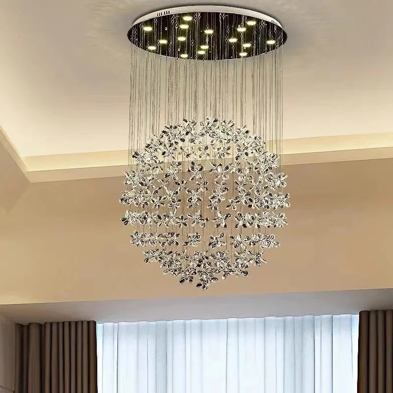 Plafond moderne chambre lustre salon lumière en cristal lustre de luxe circulaire restaurant led luminaire - vue 6 sur 10