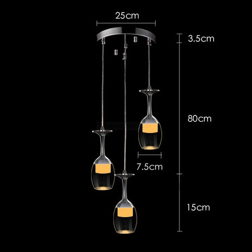 suspension modernes en verre de vin pour bar café - vue 15 sur 16