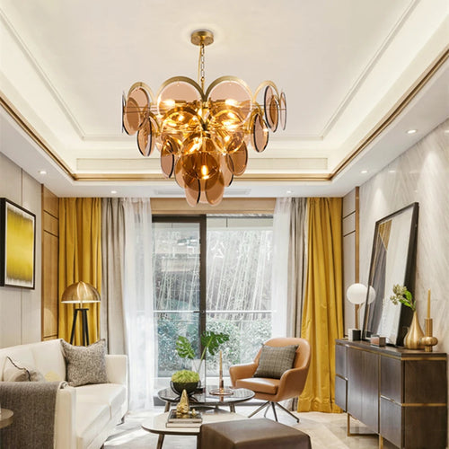 plafonnier nordique moderne en verre fumé style intérieur à la mode - vue 10 sur 10
