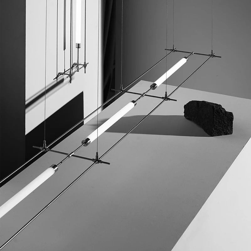 lustre industriel led ultra long pour bar studio bureau - vue 5 sur 8