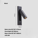 applique murale led rotative avec interrupteur pour lecture