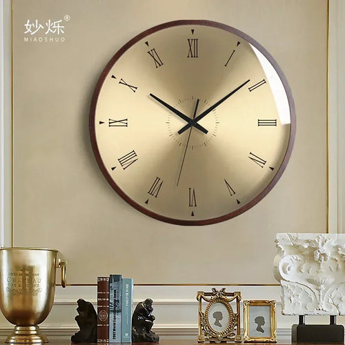 horloge murale design moderne en bois luxe silencieuse décorative idées cadeaux - vue 5 sur 14