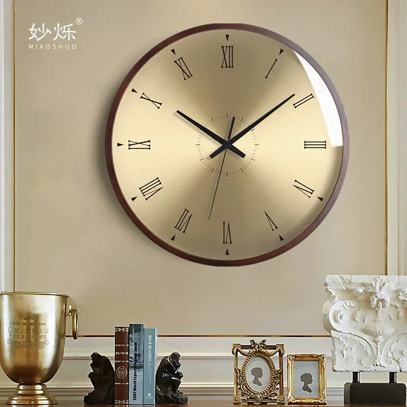 horloge murale design moderne en bois luxe silencieuse décorative idées cadeaux - vue 5 sur 14
