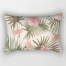 housse de coussin décorative motif feuilles tropicales vertes 30 x 50 cm