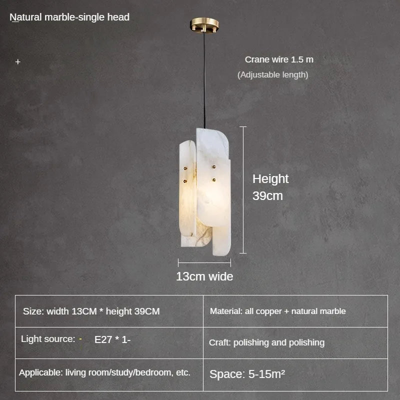 lustre décoratif moderne en marbre naturel minimaliste