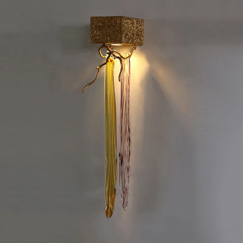 applique murale en cristal et cuivre moderne et élégante pour intérieur - vue 4 sur 6