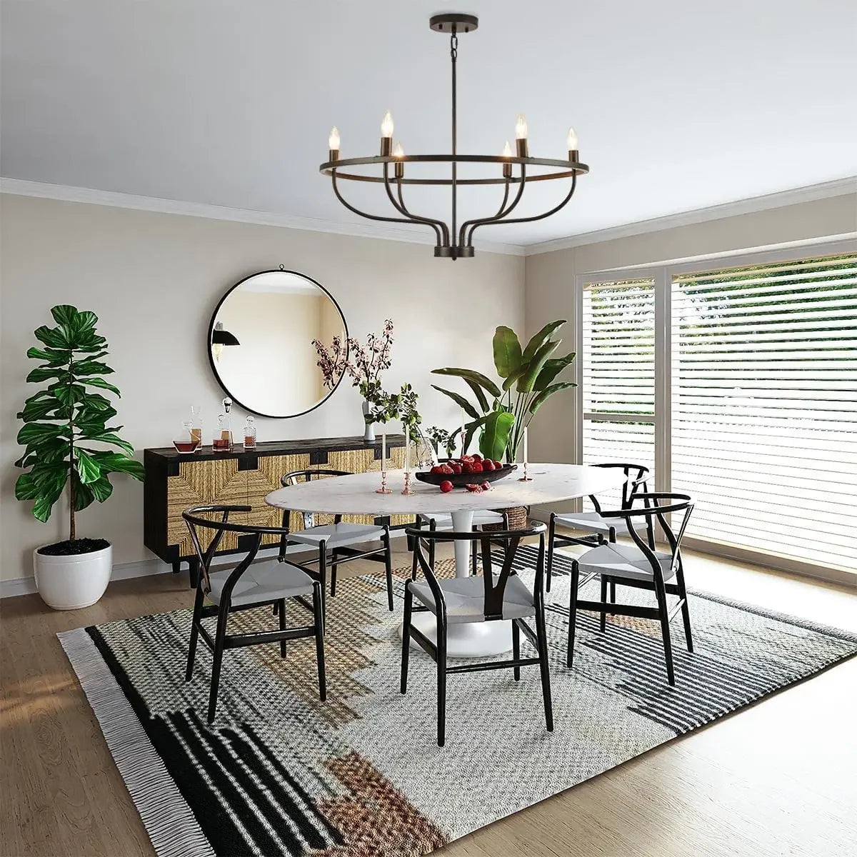 lustre suspension rétro led industriel anneau lumineux decorfixtures - vue 3 sur 12