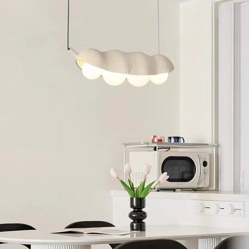 lustre en verre à pois créatifs avec éclairage en résine - vue 6 sur 15