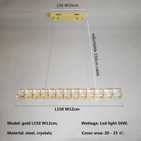 lustre moderne led en cristal k9 art décor maison