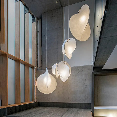 Créativité nordique soie Wabi Sabi Led lustre salle à manger barre lampe chambre Duplex Villa Loft décor à la maison escaliers suspension lumières - vue 2 sur 11