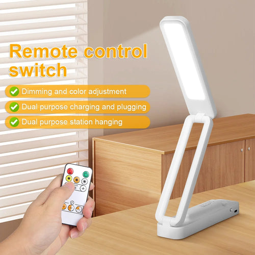 lampe de bureau pliable tactile avec télécommande et intensité variable - vue 6 sur 7