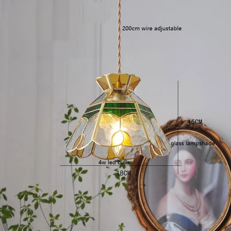 suspension fleur verre cuivre nordique moderne led iwhd europe syle - vue 11 sur 26