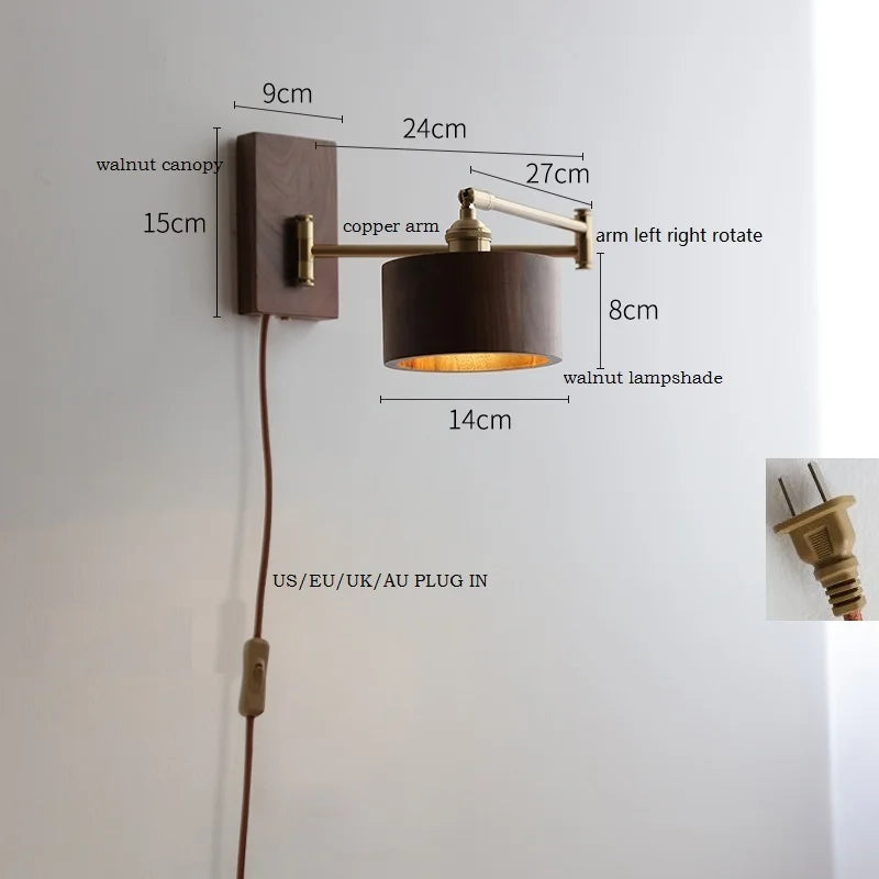 Applique murale LED en bois de frêne et de noyer - vue 13 sur 23