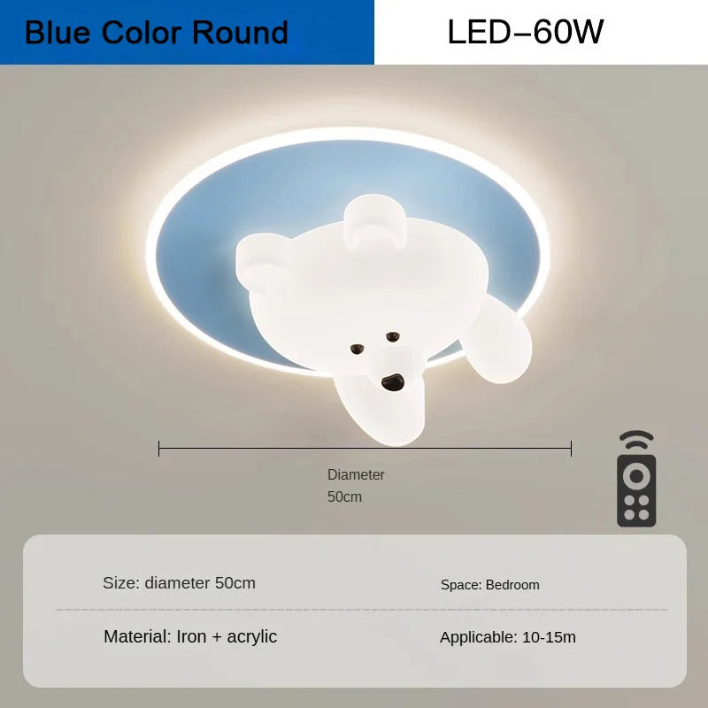 plafonnier led ours mignon pour chambre enfant - vue 8 sur 12